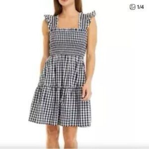 Crown & Ivy Gingham Dress in Black and White